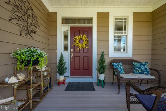 a backyard of a house with seating space