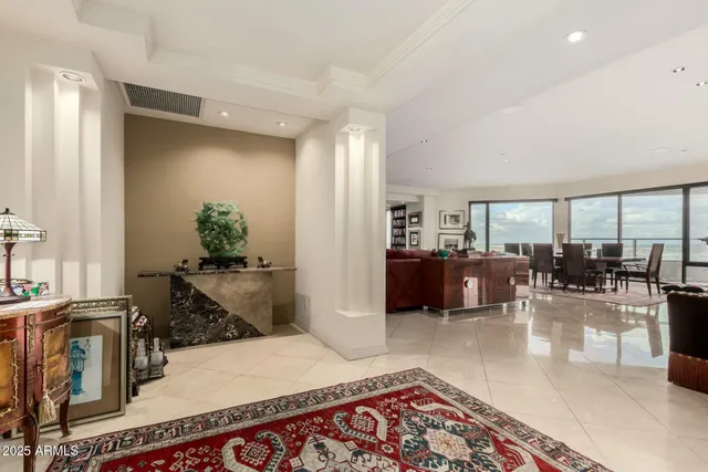 a living room with furniture