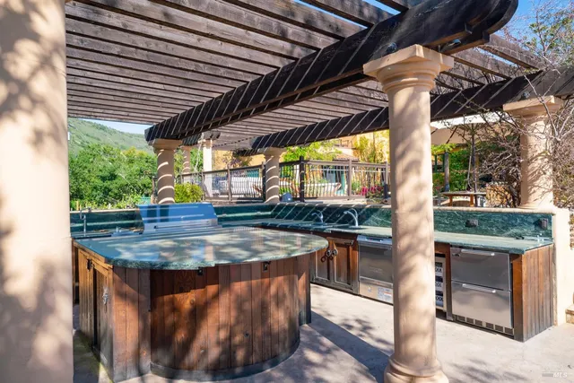 a view of house with outdoor space and seating