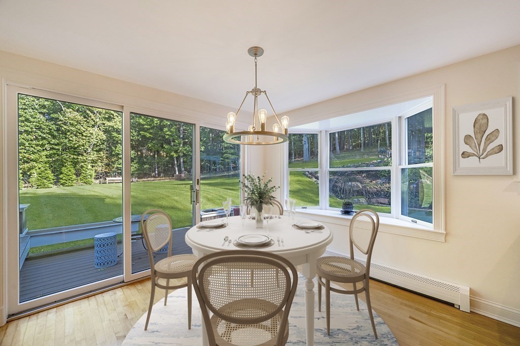 21 Porter Road Boxford, MA 01921 - Photo 6 of 42 a view of a dining room with furniture window and outside view