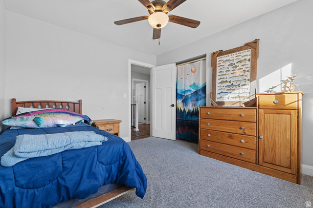 75 North 100th Street West Fillmore, UT 84631 - Photo 25 of 62 Carpeted bedroom with a ceiling fan