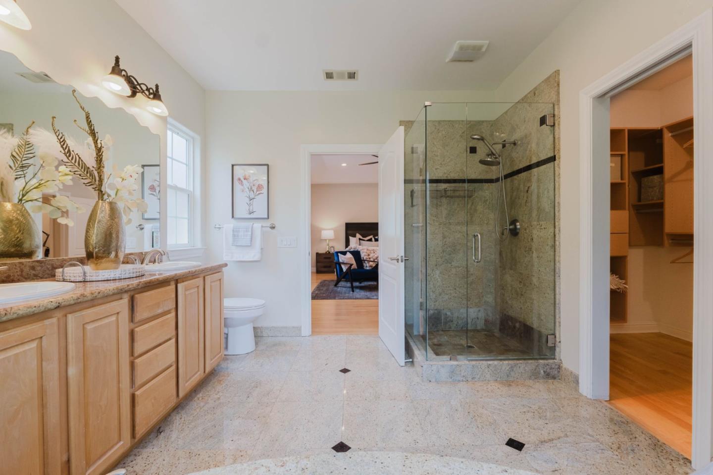 2748 Montavo Place Campbell, CA 95008 - Photo 12 of 31 a bathroom with a double vanity sink toilet and shower