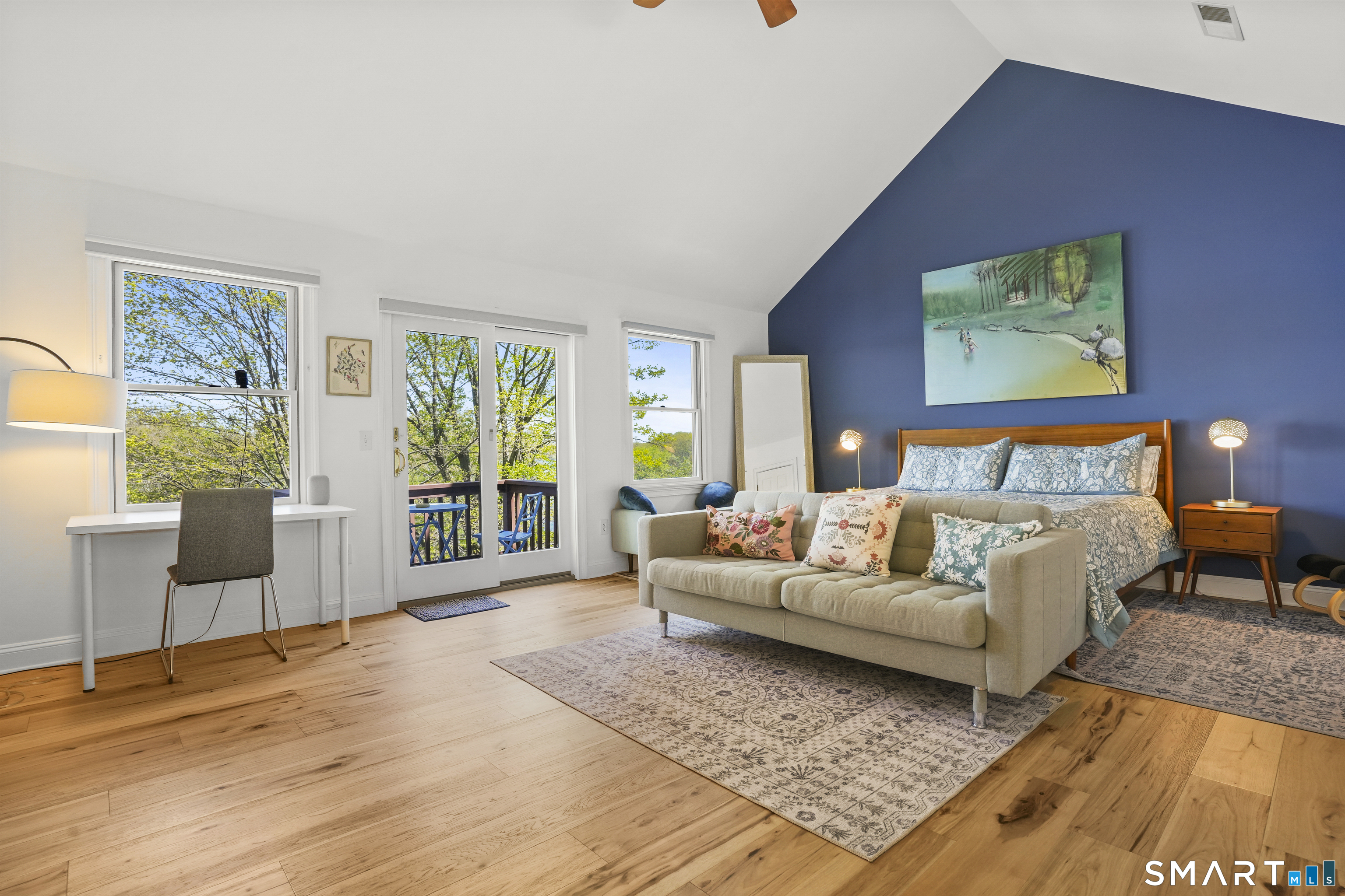 83 Wood Creek Road New Fairfield, CT 06812 - Photo 19 of 40 Primary bedroom with private balcony overlooking the lake