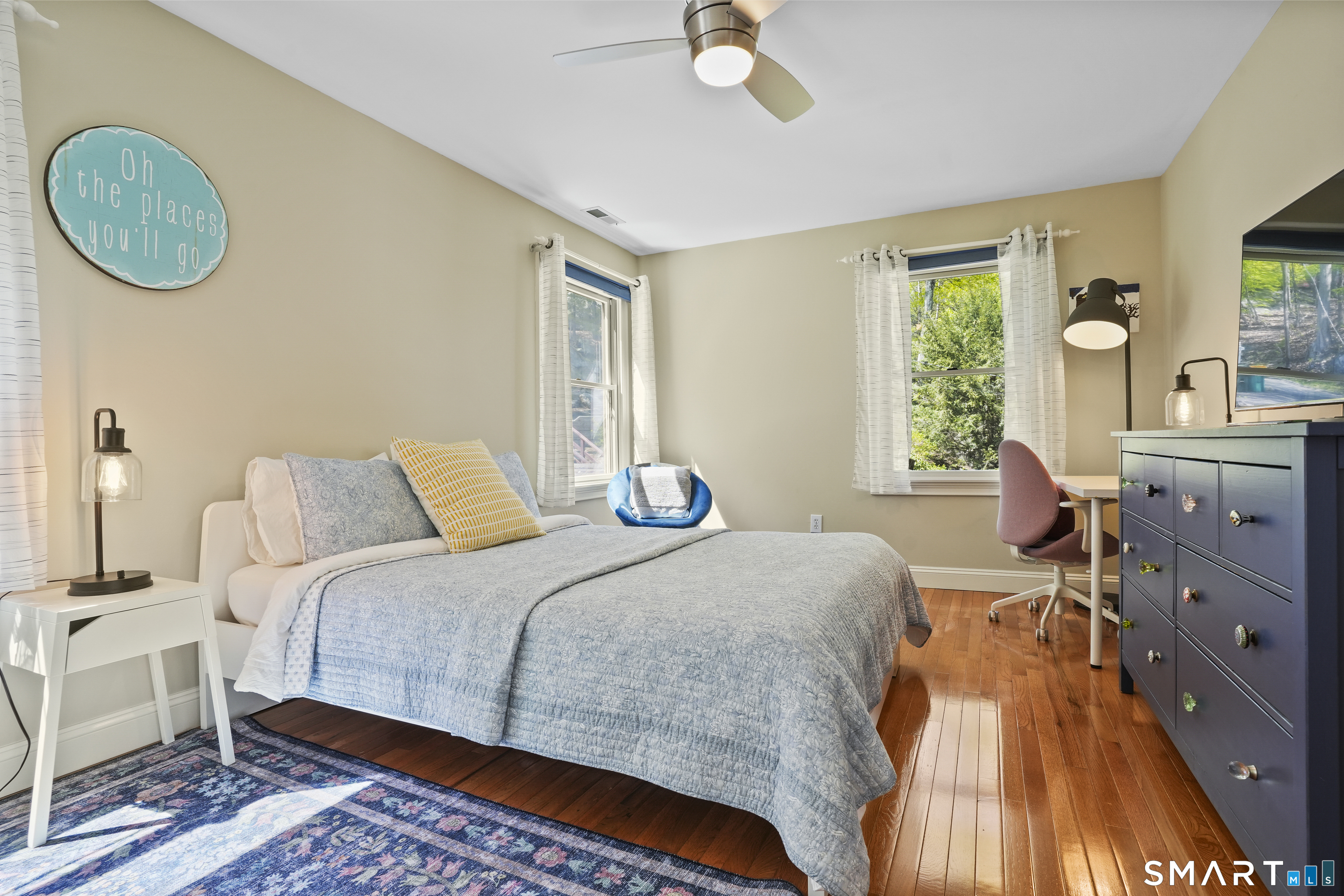 83 Wood Creek Road New Fairfield, CT 06812 - Photo 23 of 40 Bedroom 2. Hardwood floors and ceiling fan