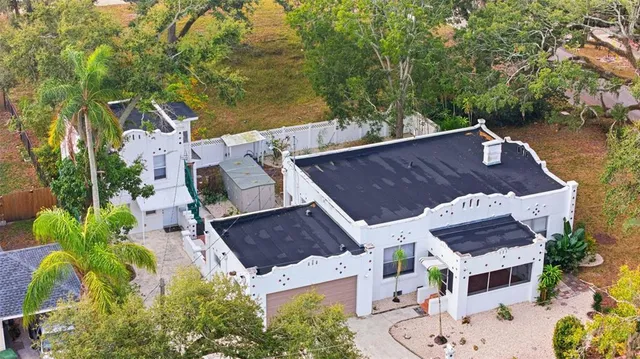 an aerial view of a house