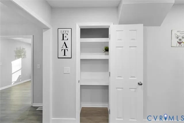 a view of walk in closet with window