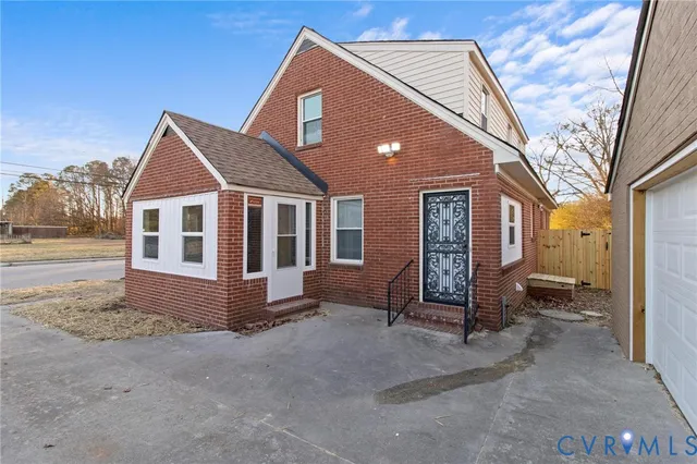 a view of a wooden door