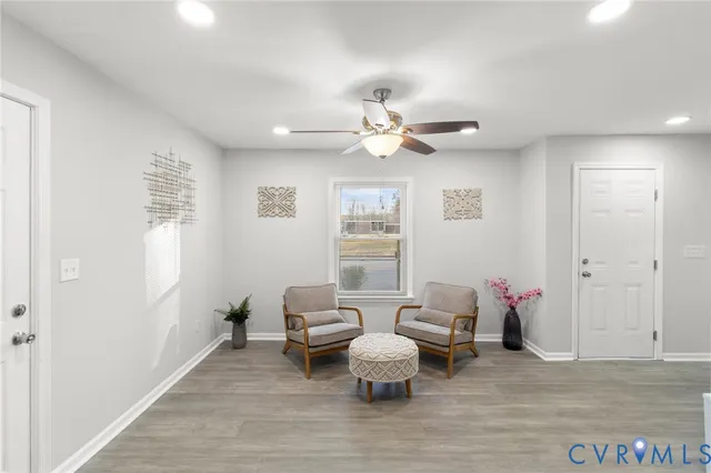 a living room with furniture