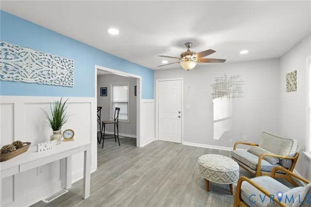 a living room with furniture