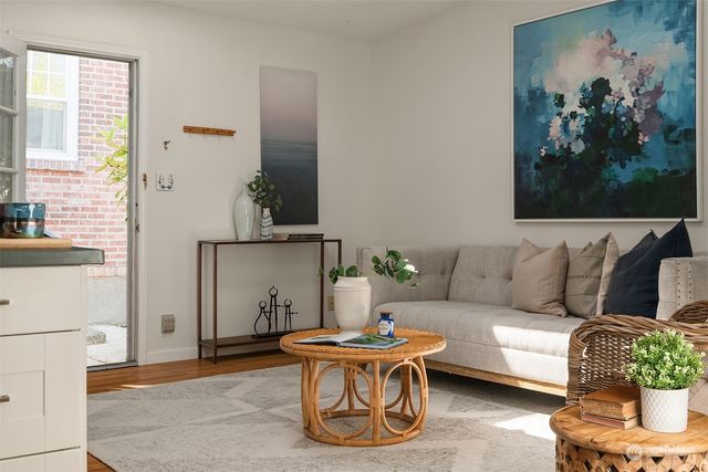 a living room with furniture