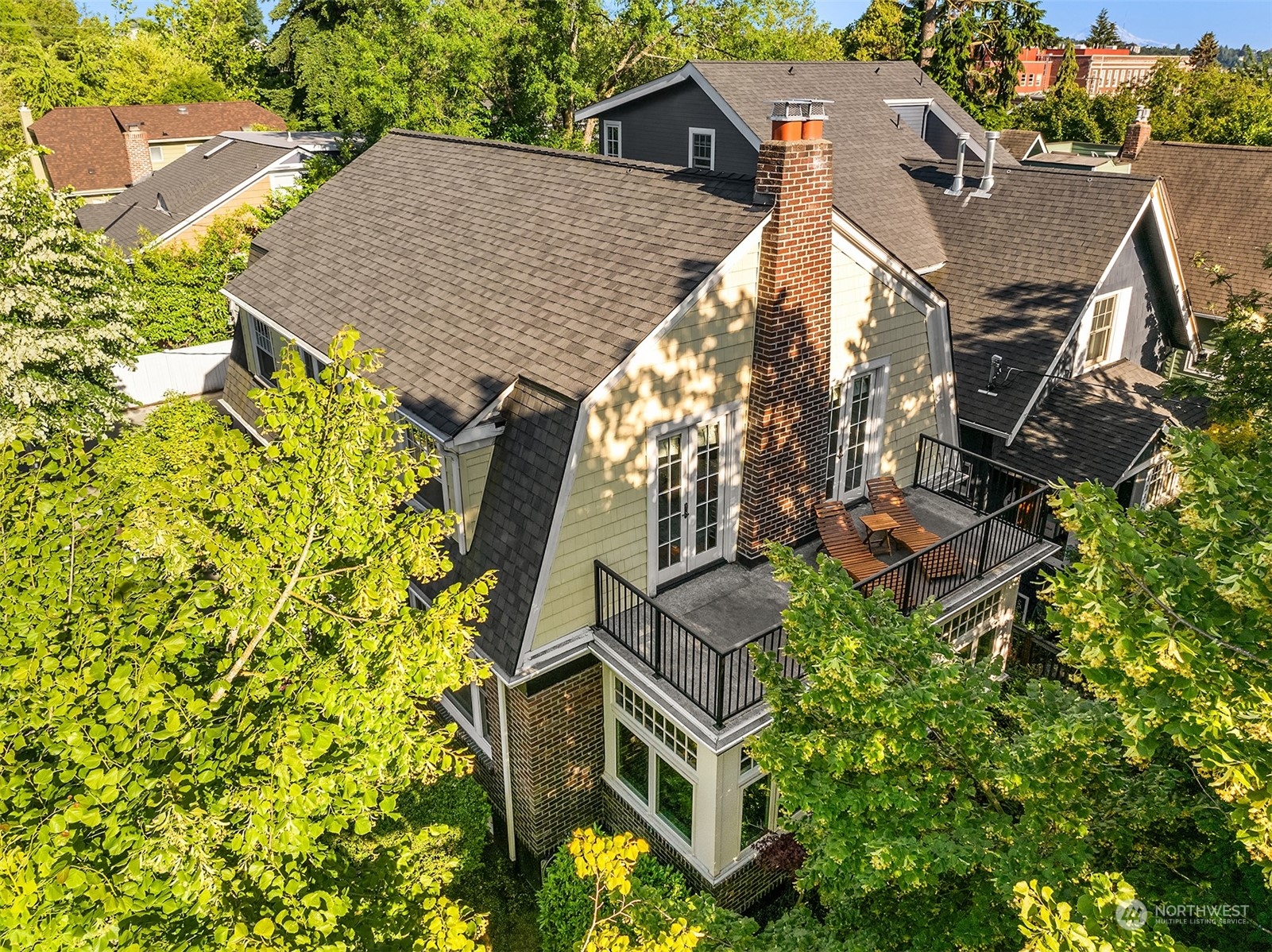 1505 North 43rd Street Seattle, WA 98103 - Photo 36 of 40 a aerial view of a house with a yard and potted plants
