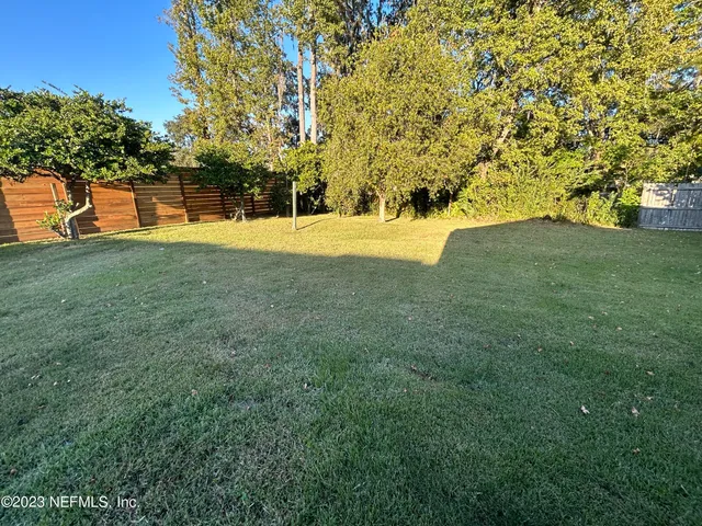 a view of yard with trees