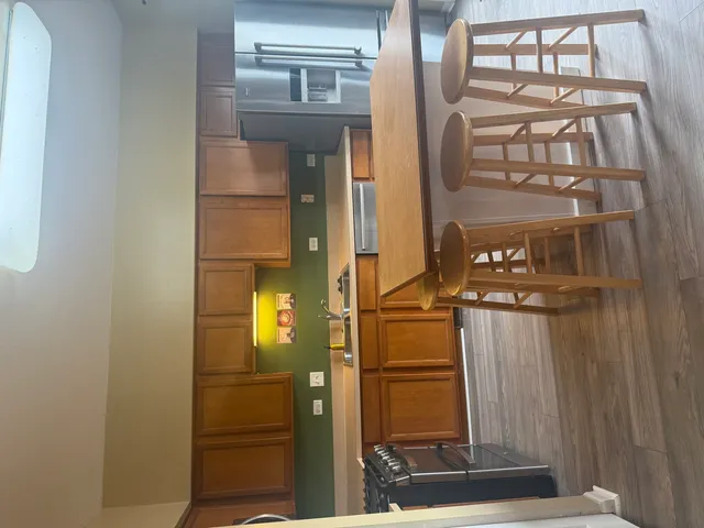 a bathroom with a mirror