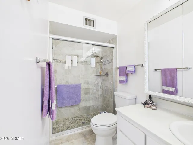 a bathroom with a sink mirror vanity and toilet