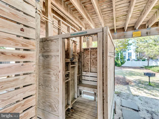 a view of a balcony with chairs