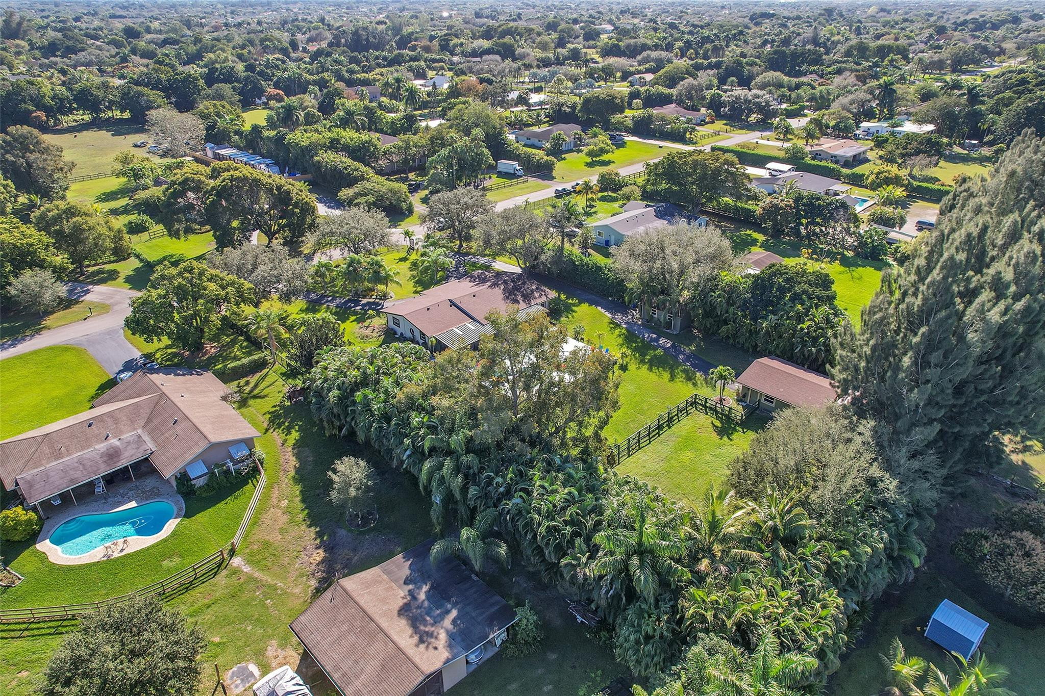 Undisclosed Address Southwest Ranches, FL 33331 - Photo 18 of 24 an aerial view of residential house with outdoor space and swimming pool