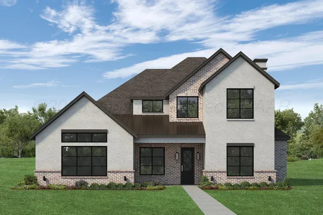 front view of a house with a yard