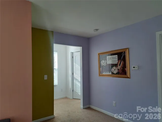 an empty room with closet