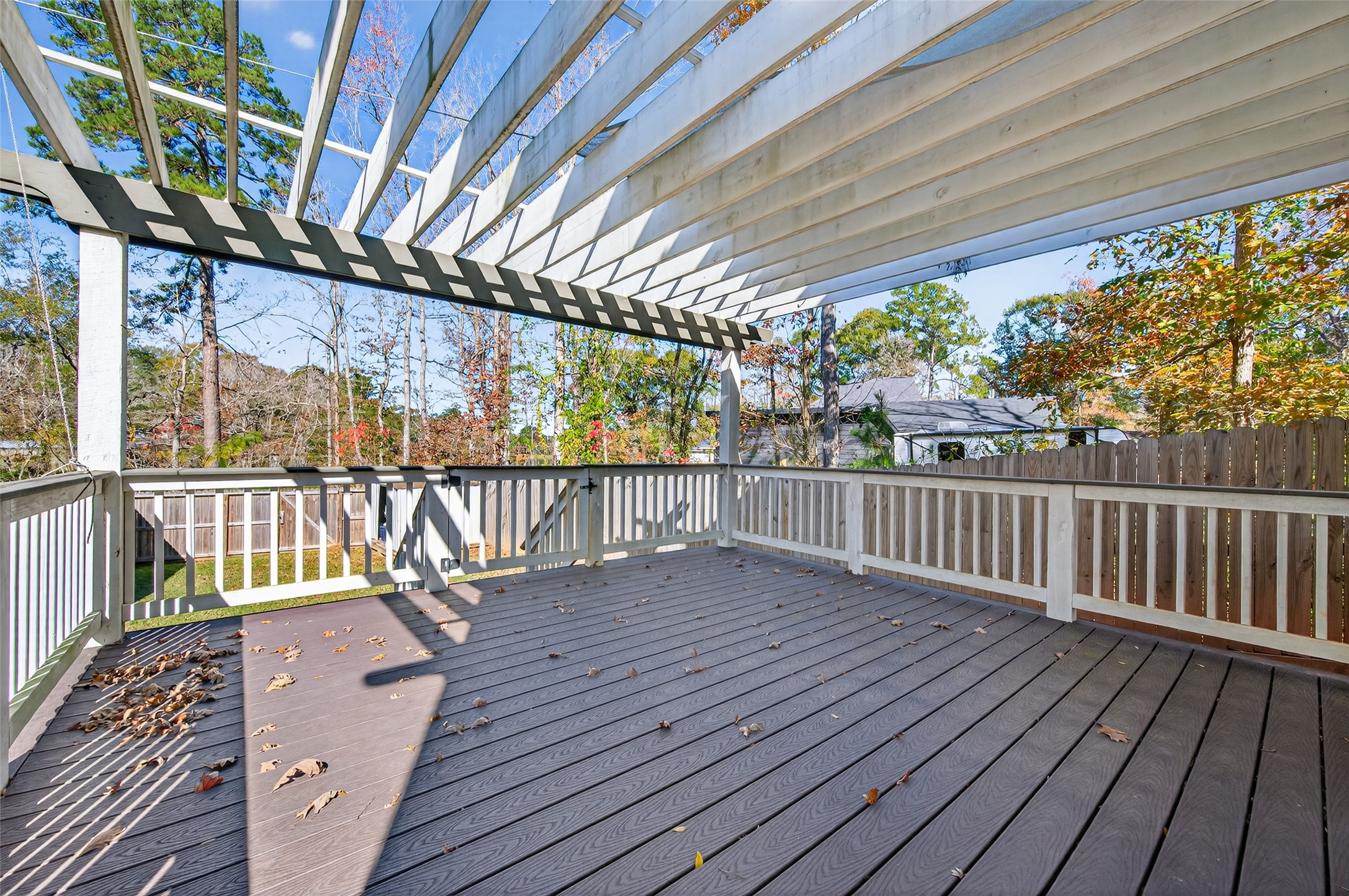 15149 Austin Road Willis, TX 77378 - Photo 26 of 31 a view of balcony with wooden floor