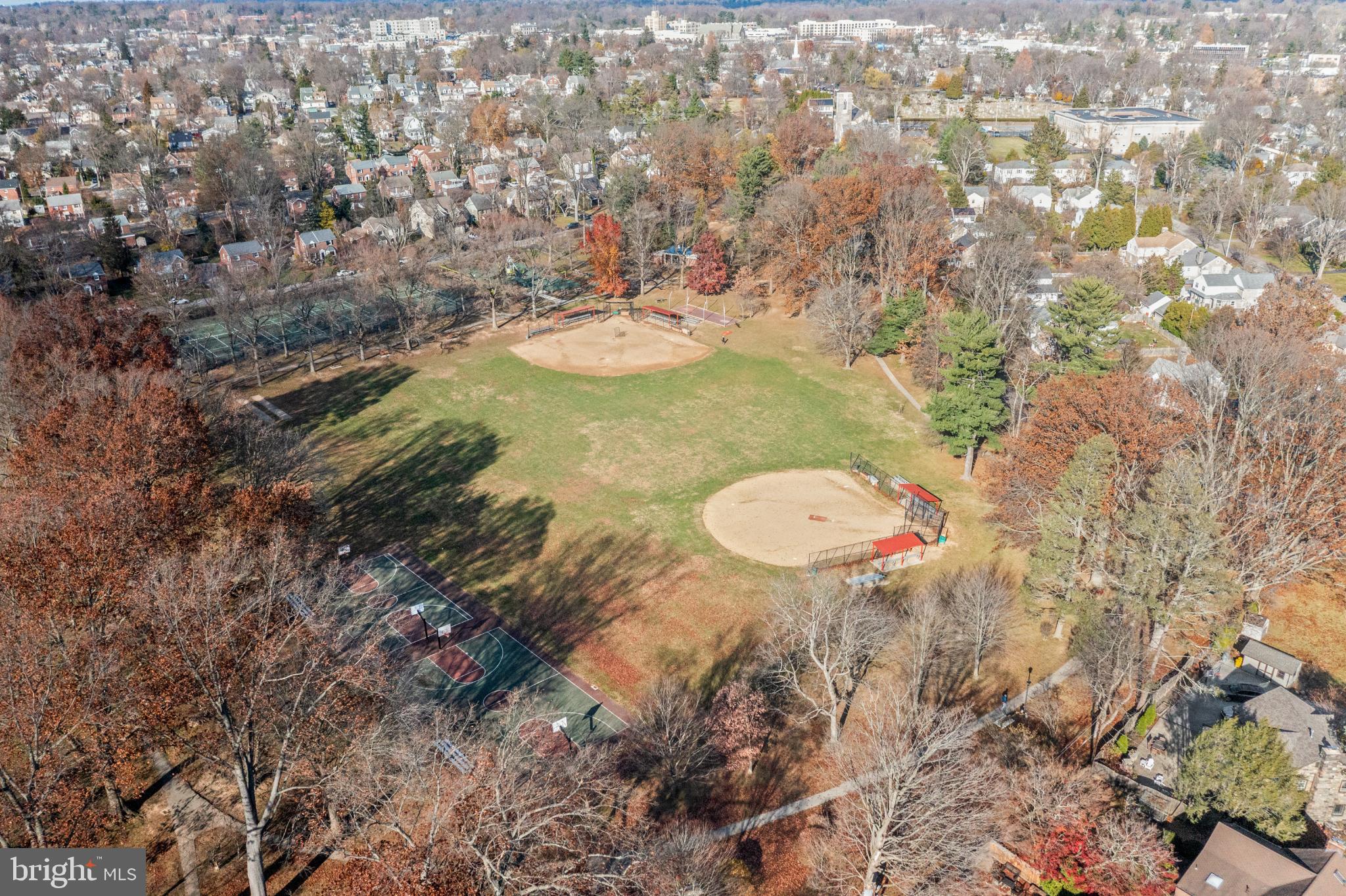 442 East Spring Avenue Ardmore, PA 19003 - Photo 7 of 72 Aerial view of a vibrant community park.
