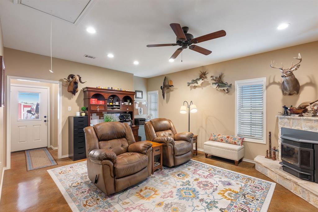 3794 County Road 1089 Celeste, TX 75423 - Photo 24 of 40 a living room with furniture and a fireplace