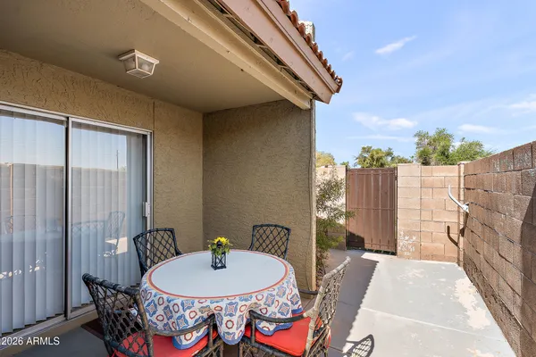 a outdoor space with furniture