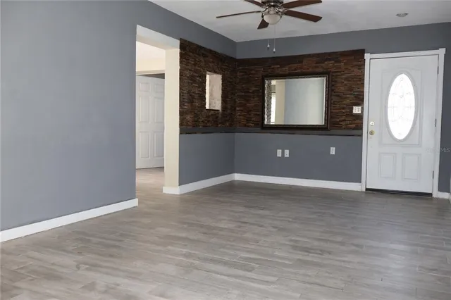 a view of a livingroom with a flat screen tv