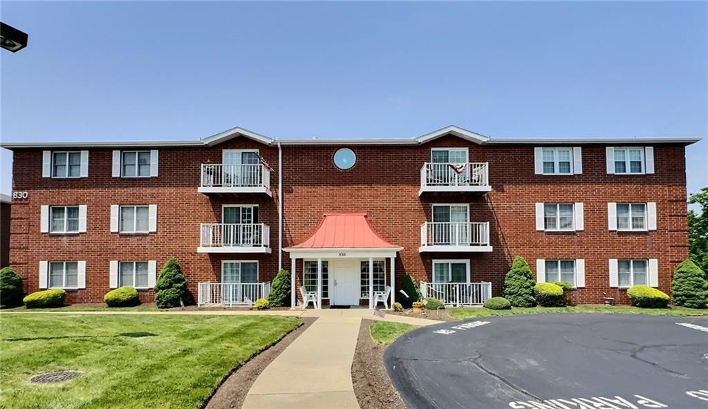 a front view of a building