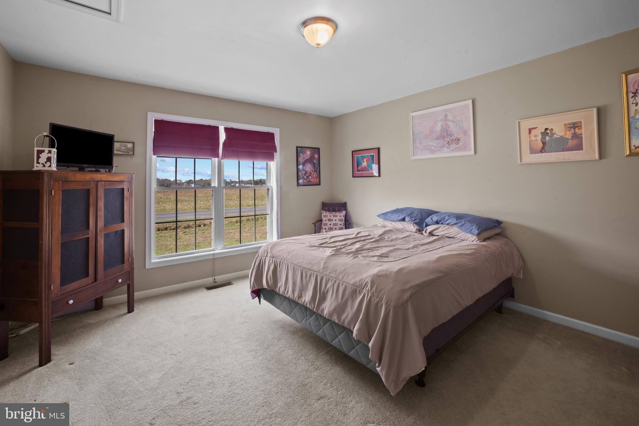 26268 Baker Road Denton, MD 21629 - Photo 21 of 55 a spacious bedroom with a bed and a flat screen tv