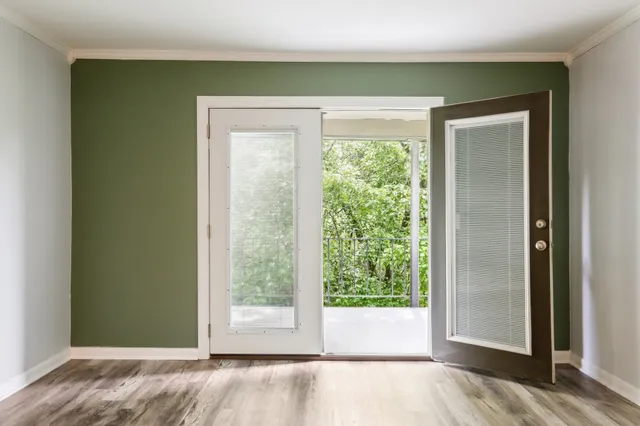 a view of a window in a room