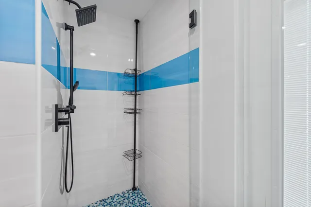 a bathroom with a shower