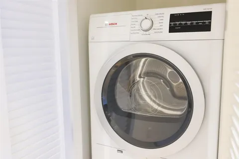a close up view of washer and dryer