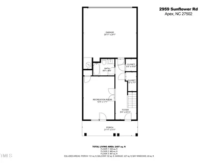$475,000 | 2959 Sunflower Road, Apex, NC 27502