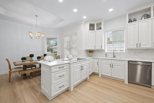 a bedroom with a large bed and a couch