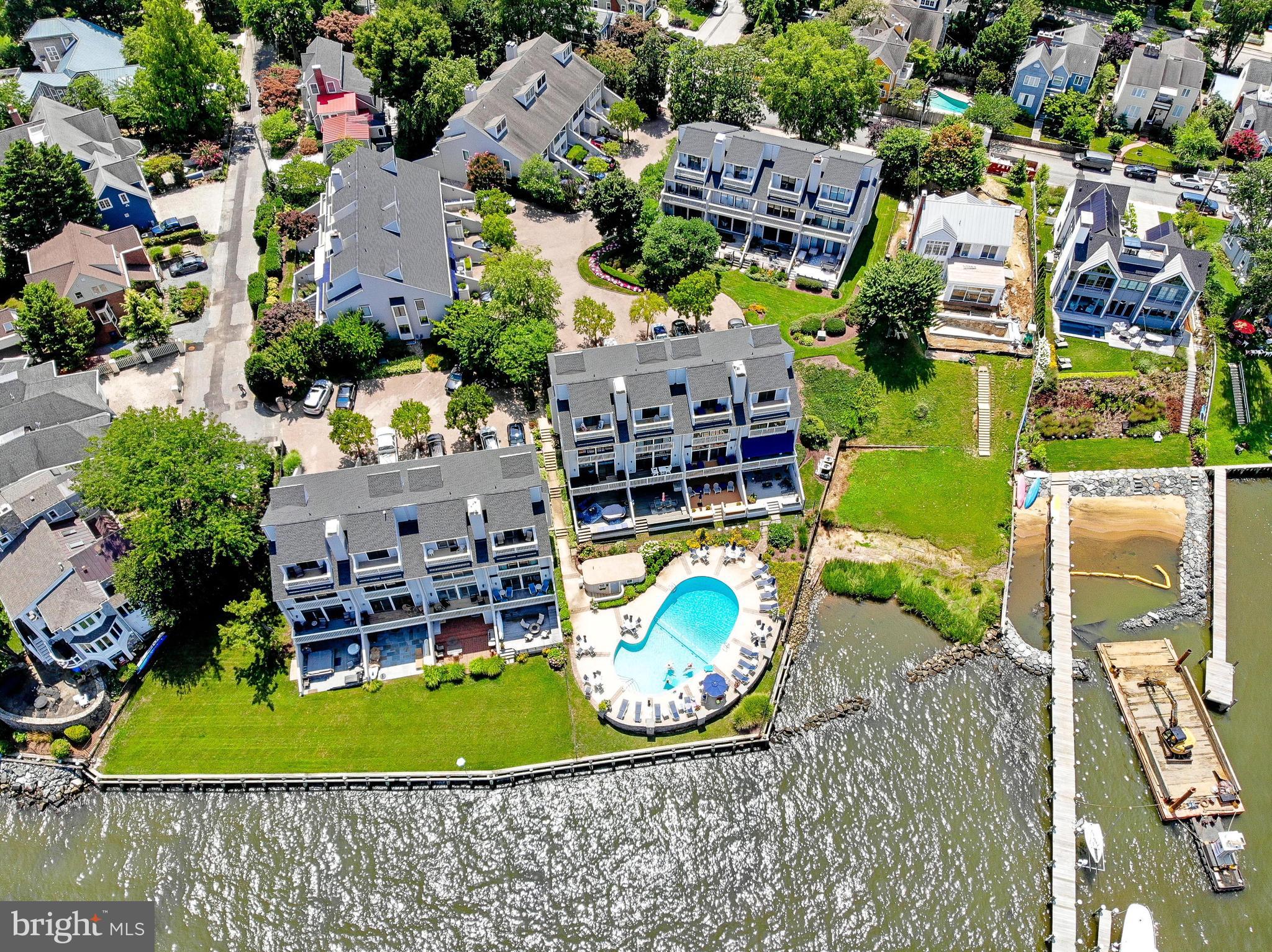 8 Eastern Avenue Annapolis, MD 21403 - Photo 53 of 55 an aerial view of a swimming pool with outdoor seating and yard