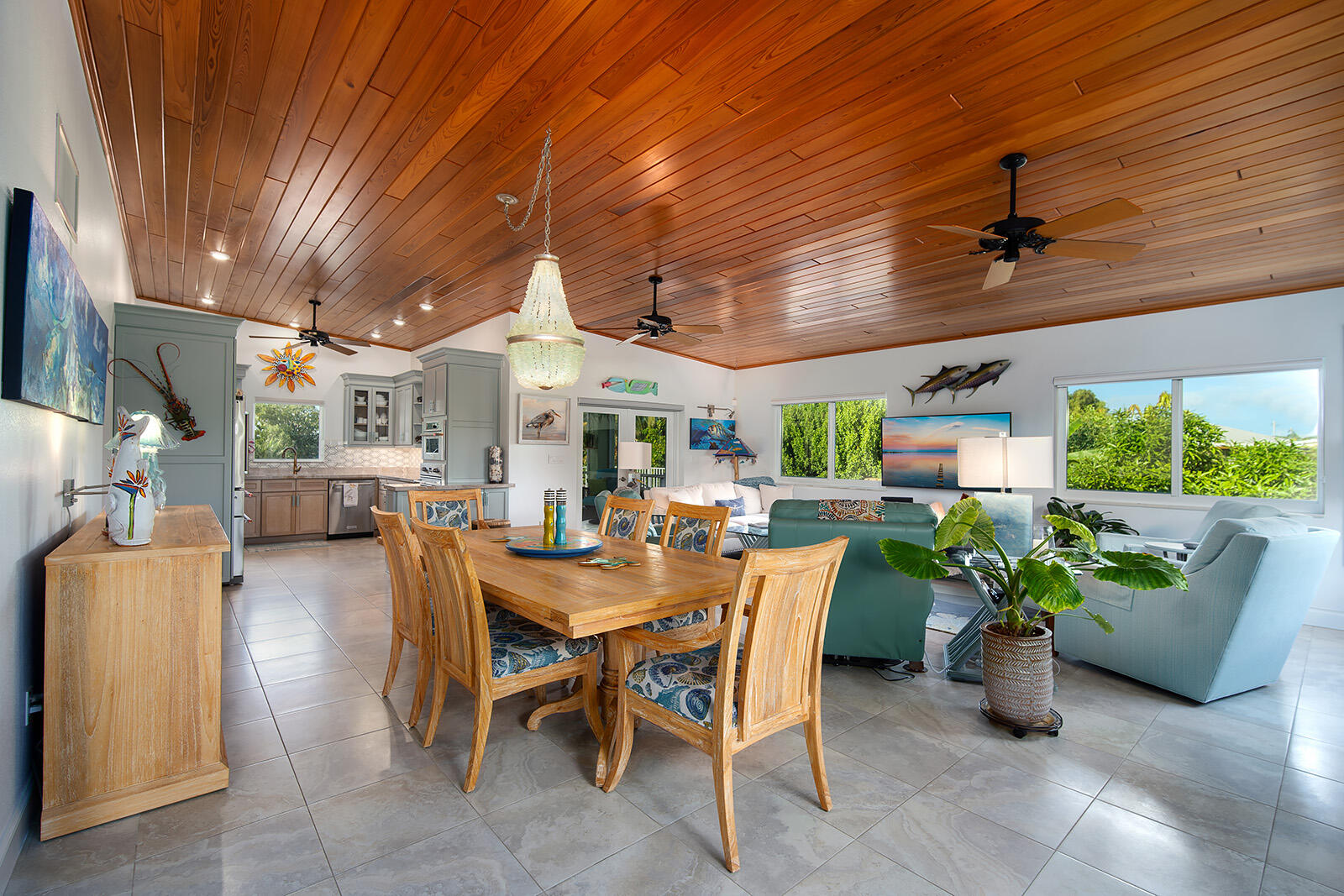 Open living dining area