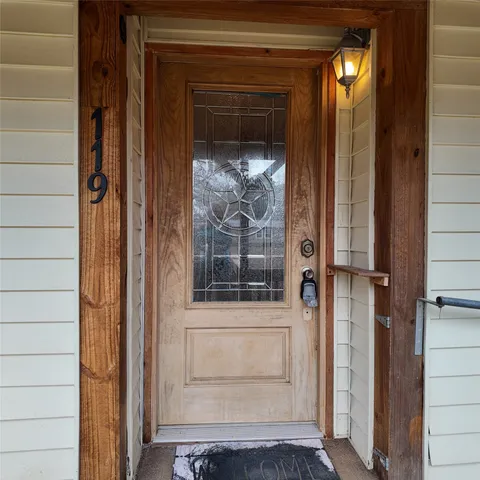a view of a door of the house