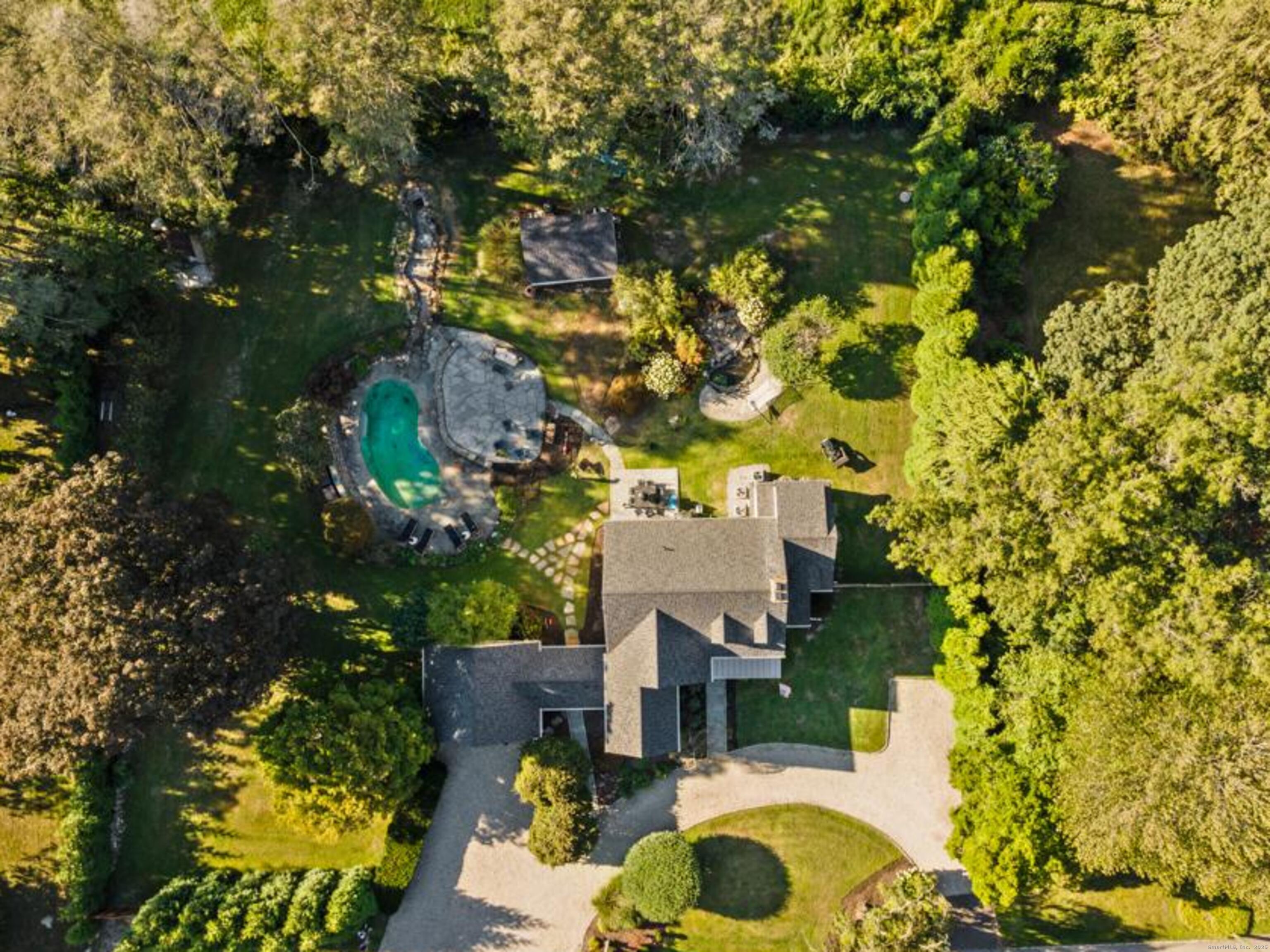 93 East Meadow Road Wilton, CT 06897 - Photo 35 of 35 aerial view of residential house with outdoor space