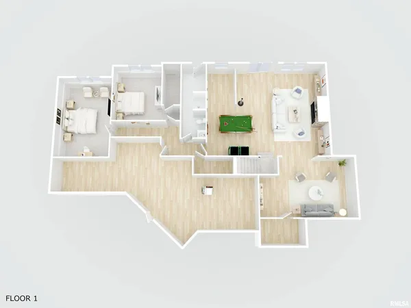 a view of a living room with furniture