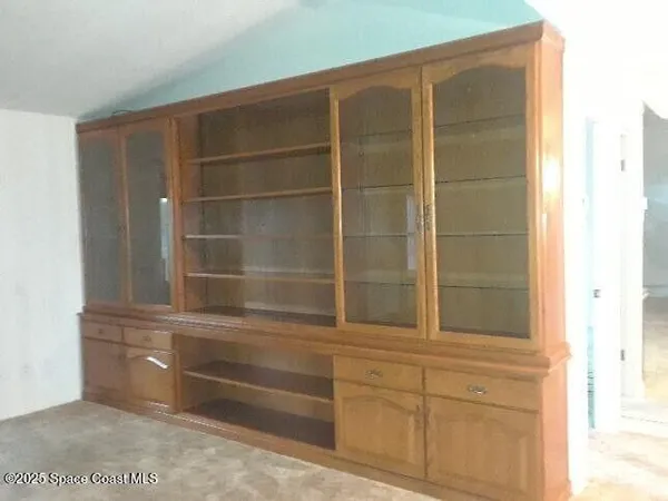 a view of wooden closet