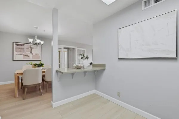 a room with cabinets
