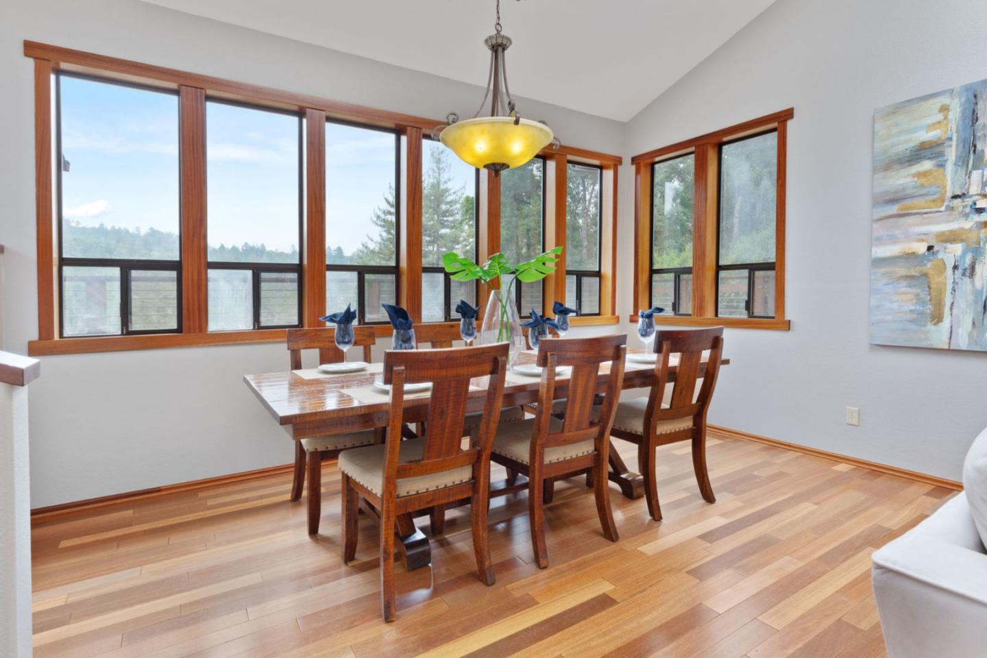 2060 Sparrow Valley Road Aptos, CA 95003 - Photo 9 of 45 a view of a dining room with furniture window and wooden floor