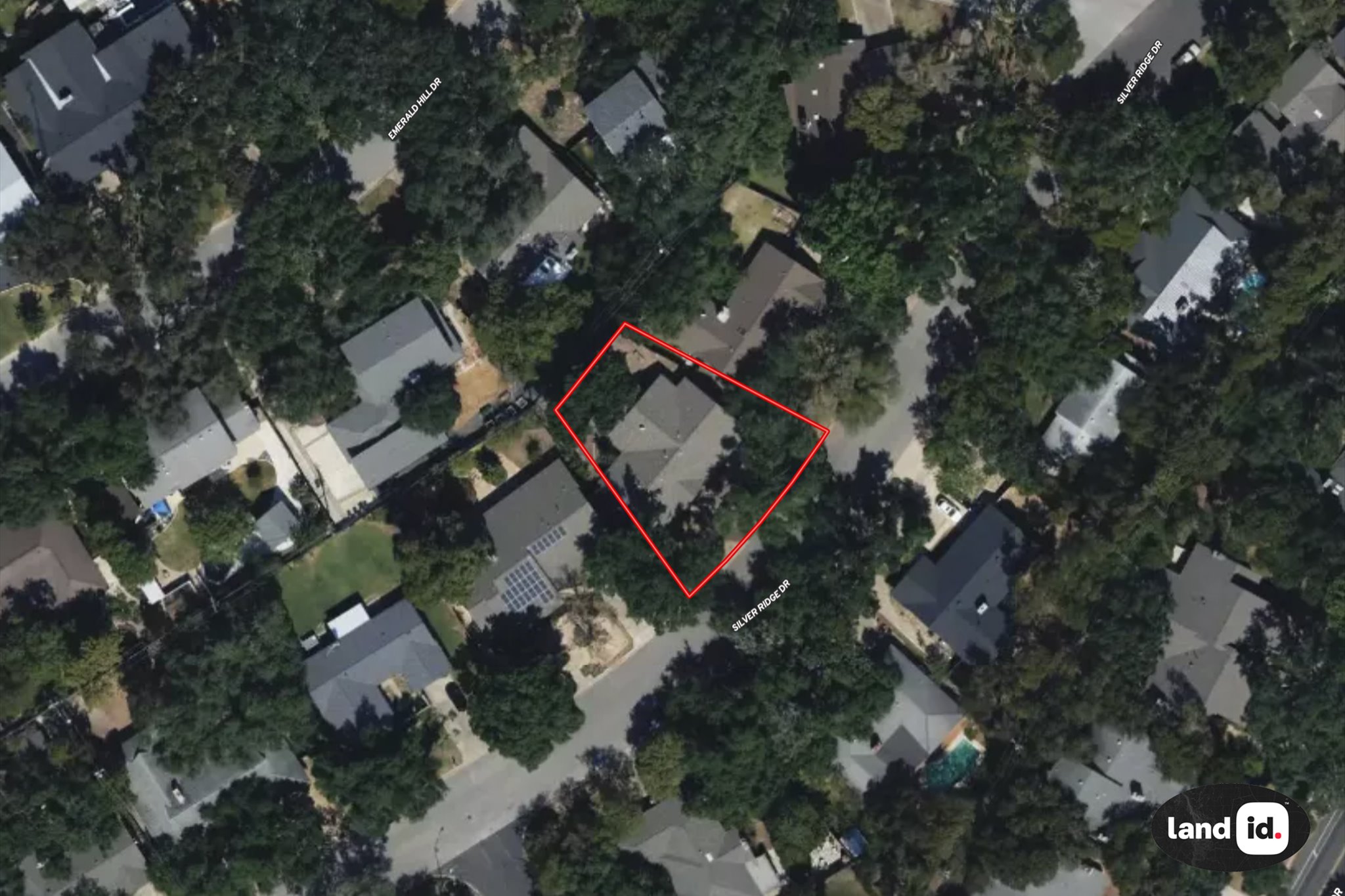 8602 Silver Ridge Drive Austin, TX 78759 - Photo 31 of 40 Aerial Parcel Map. Outlining the boundaries of the property within its surrounding area