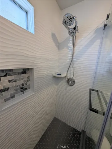 a bathroom with a shower