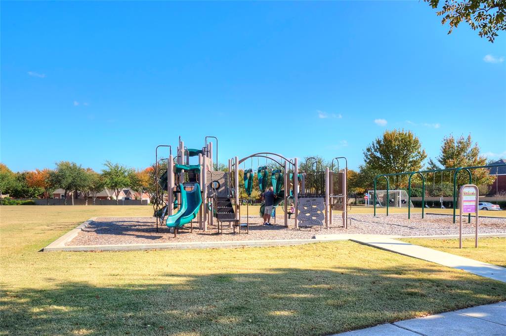 2012 Trinity Lane McKinney, TX 75072 - Photo 28 of 32 a view of a swimming pool with an outdoor space and seating area