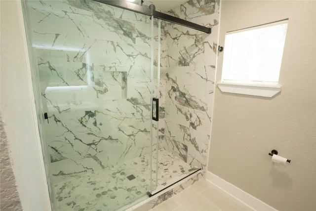 a bathroom with a shower