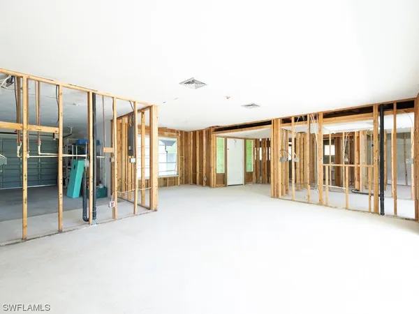 a view of large room with front door