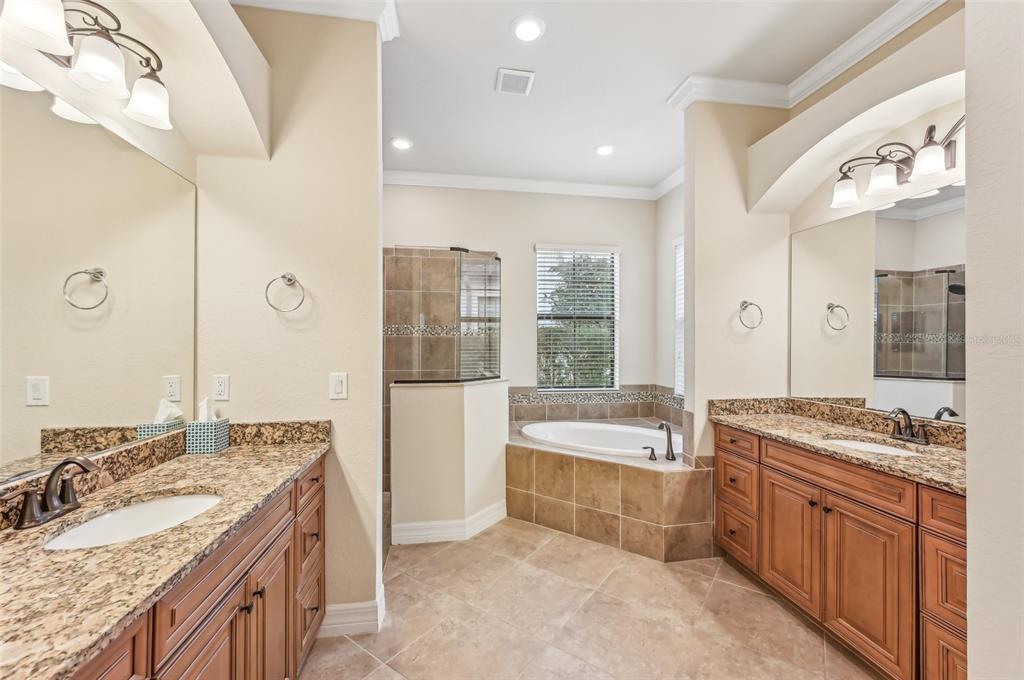 20345 Reale Circle Venice, FL 34293 - Photo 41 of 80 a spacious bathroom with a granite countertop tub sink and mirror