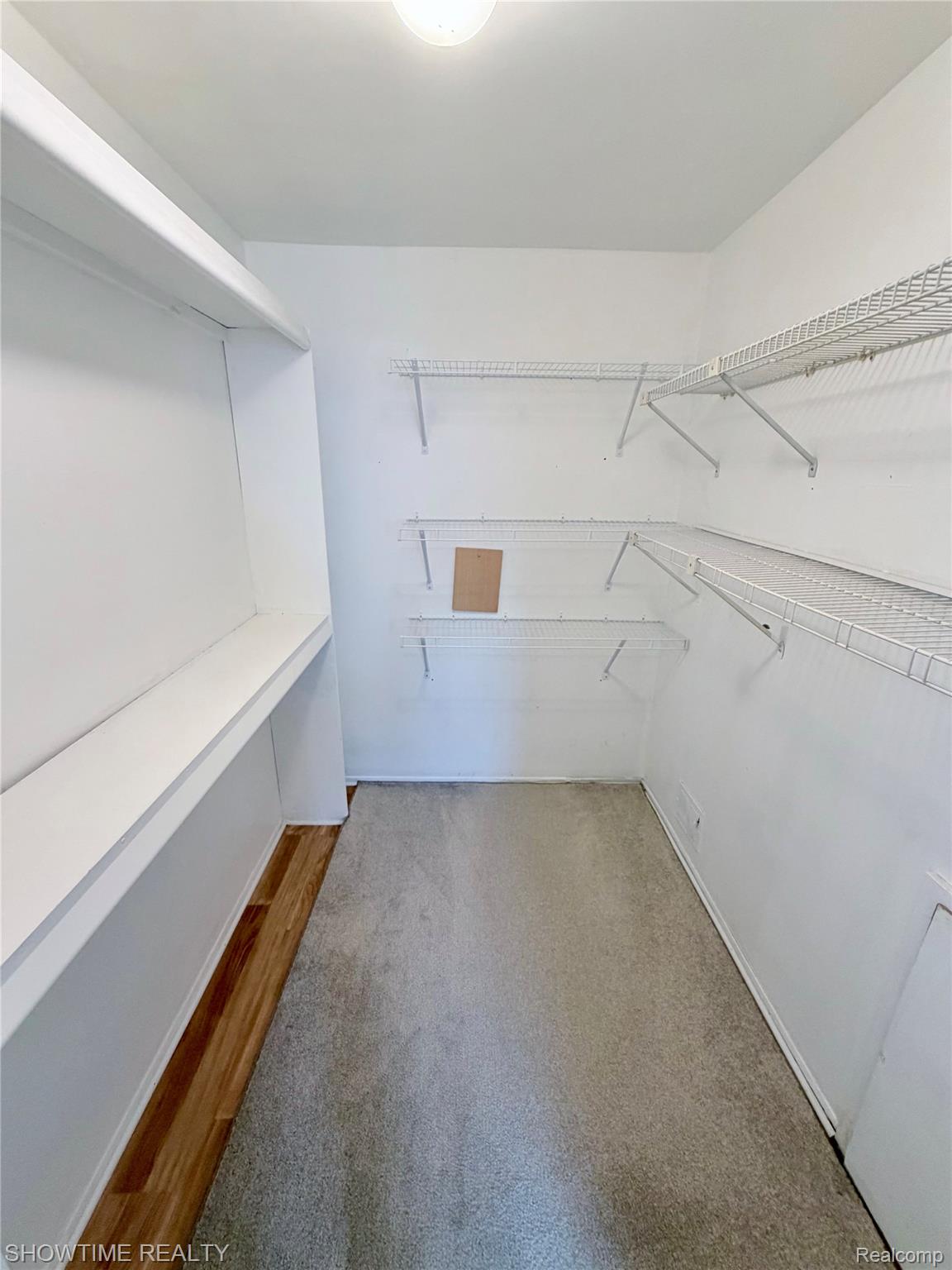 29117 Hayes Road, Unit 3 Warren, MI 48088 - Photo 12 of 14 Spacious closet with built-in shelving, wire rack organization, and carpet flooring