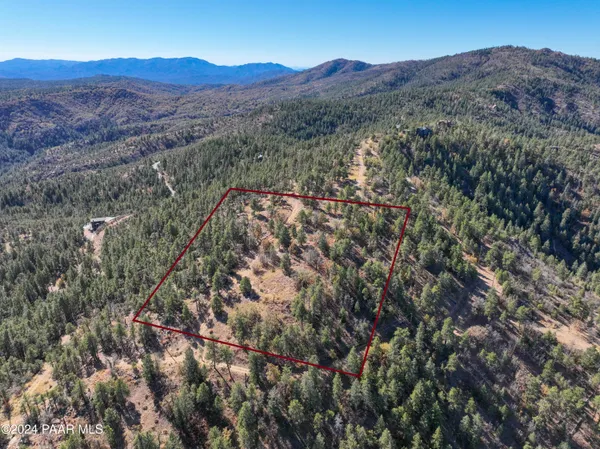 an aerial view of residential house and green space